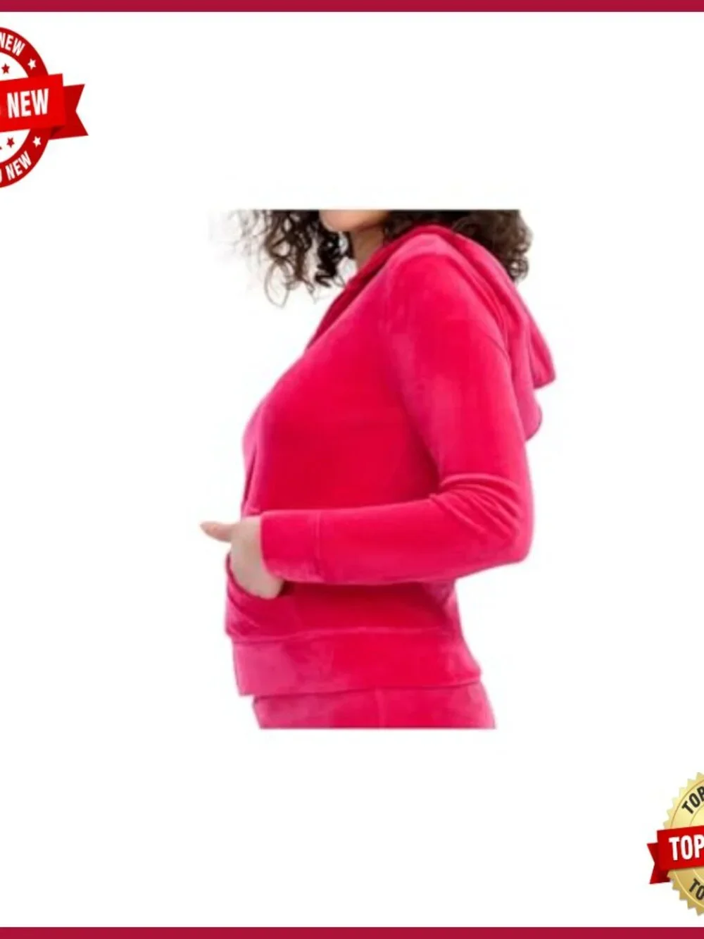 Velour Track Jacket with Rhinestone Embellishment, Fitted Cut, Long Sleeves